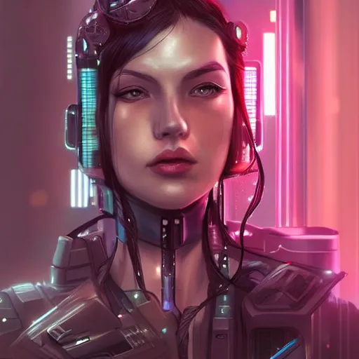 Image similar to art by artgerm, portrait of cyberpunk woman looking out of a window, cyberpunk setting, futuristic, highly detailed, intricate lighting, digital painting, sharp focus, illustration, trending on artstation.