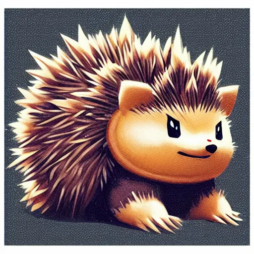 Image similar to A pokemon that looks like A hedgehog, covered with a layer of black Galaxy ，Trending on art station. Unreal engine.