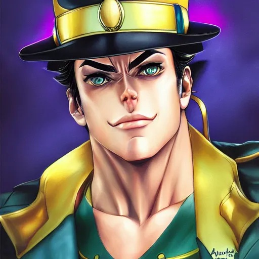 Image similar to jotaro kujo, art by artgerm