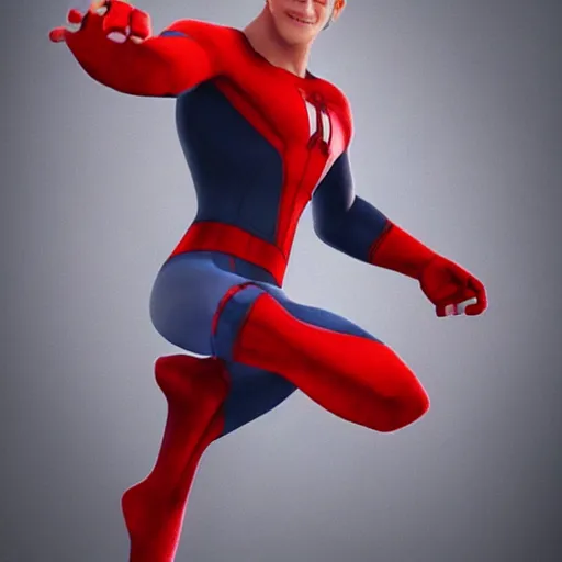 Image similar to “portrait of tom holland as mr incredible, photorealistic, hd, octane render”