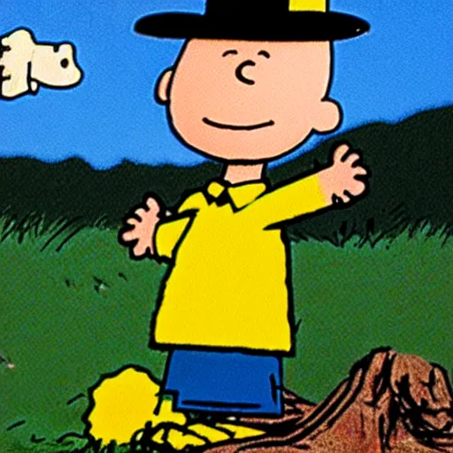 Prompt: charlie brown with a rock on his head, high detail