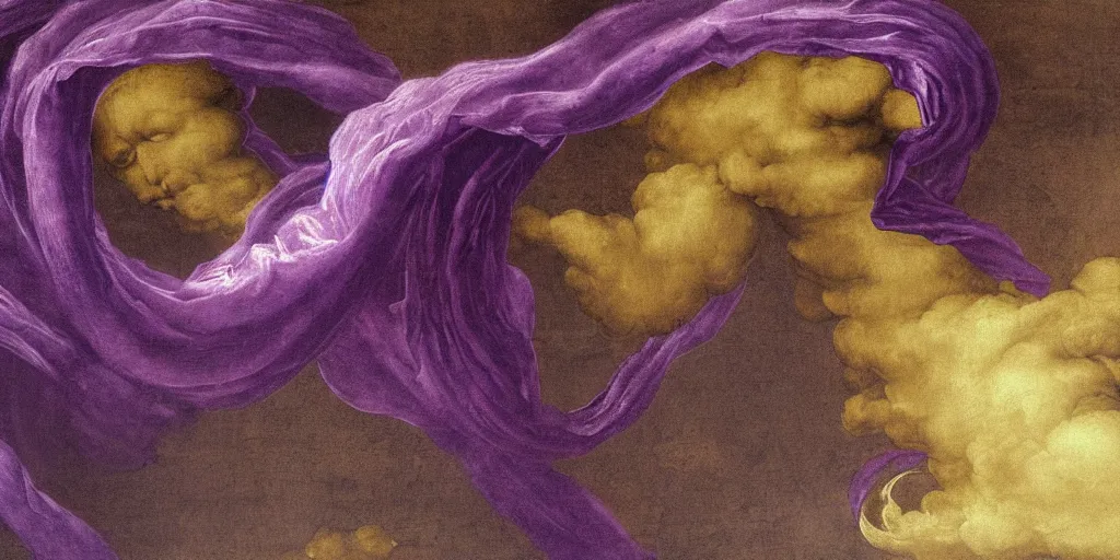 Prompt: Purple tornado painting by Leonardo Da Vinci