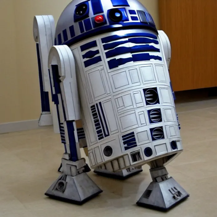 Image similar to r 2 d 2 standing like a man