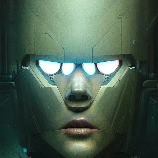 Image similar to dark digital concept art portrait of a high - tech robot on a depth of field background, artstation, award - winning realistic sci - fi concept art by jim burns and greg rutkowski, beksinski, a realism masterpiece, moody color palette, james gilleard, bruegel, alphonse mucha, and yoshitaka amano