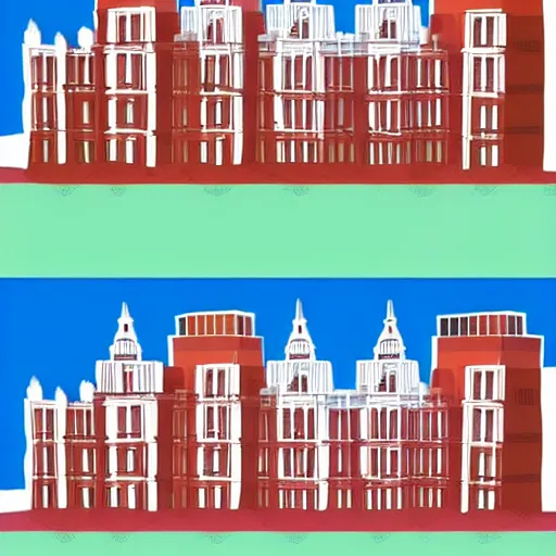 Image similar to London in the style of South Park animation