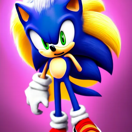 Image similar to a portrait of a beautiful sonic the hedgehog, art by lois van baarle and loish and ross tran and rossdraws and sam yang and samdoesarts and artgerm and saruei and disney, digital art, highly detailed, intricate, sharp focus, trending on artstation hq, deviantart, unreal engine 5, 4 k uhd image