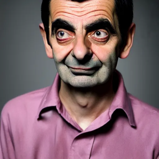 Image similar to A portrait mr bean teams up with a teenage mr bean, perfect faces, 50 mm, award winning photography