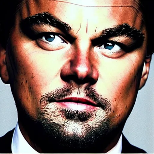 Image similar to “Leonardo DiCaprio, beautiful, golden colors, sharp focus, hyperrealistic impasto”