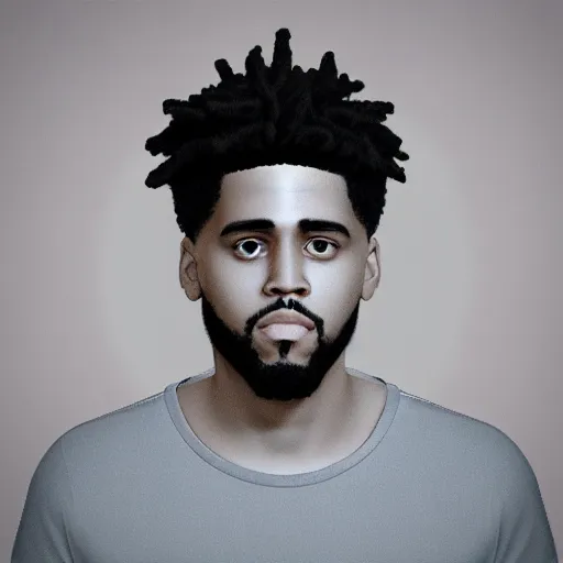 Image similar to 3 d face mesh render of jcole,