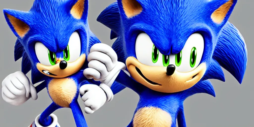 Image similar to a 3 d rendering of sonic the hedgehog