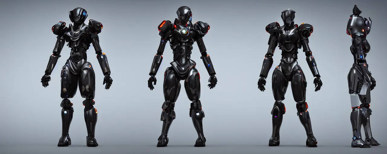 Image similar to futuristic cyberpunk african warrior concept inspired anime robot, futuristic look, highly detailed body, very powerful, photorealistic camera shot, bright studio setting, studio lighting, crisp quality and light reflections, unreal engine 5 quality render