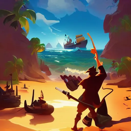 Image similar to painting treasure on sea of thieves game smooth median photoshop filter cutout vector, behance hd by jesper ejsing, by rhads, makoto shinkai and lois van baarle, ilya kuvshinov, rossdraws global illumination