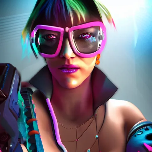 Image similar to The newest low polly cyberpunk character model