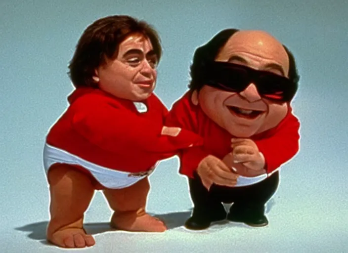 Prompt: film still of Danny Devito as Mini Me from Austin Powers