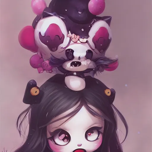 Prompt: Kuromi sanrio by Stanley Artgerm Lau, WLOP, Rossdraws, James Jean, Andrei Riabovitchev, Marc Simonetti, Yoshitaka Amano, ArtStation, CGSociety,