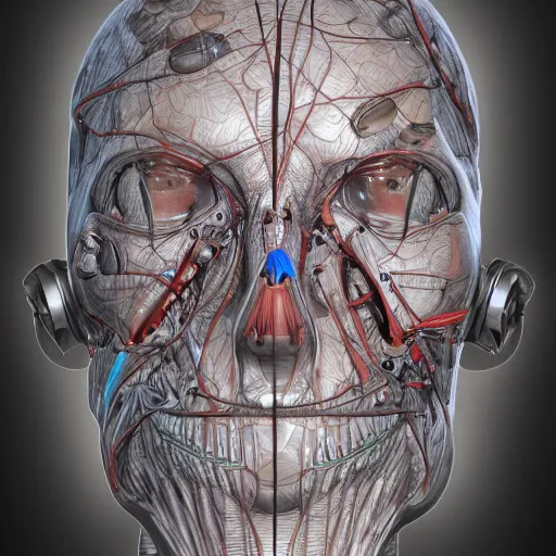 Image similar to map of the cyborg body, biomechanics, award-winning, trending on artstation, photorealistic