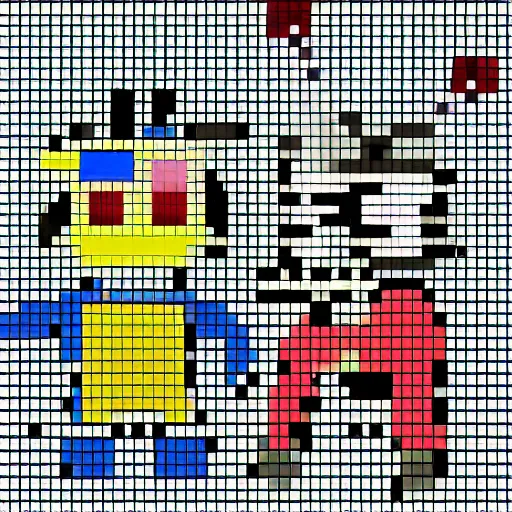 Image similar to a pic of five nights at freddy's pixel art