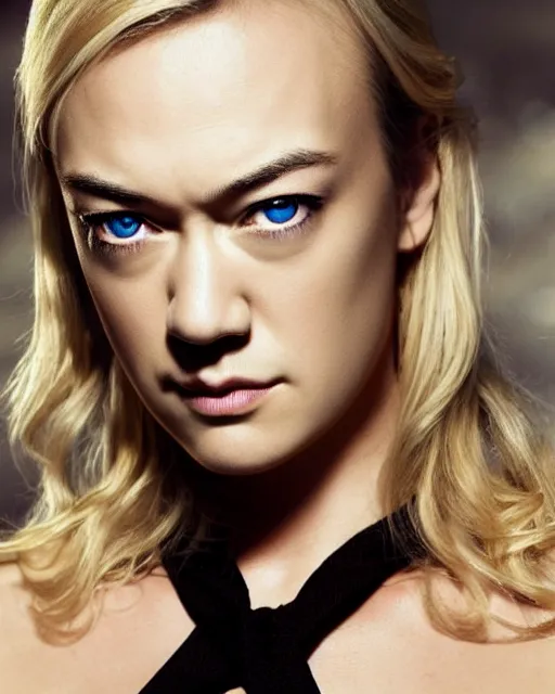 Prompt: yvonne strahovski, full shot, very anime, ambient lighting, perfect composition, dynamic lighting, detailed face, very extremely detailed blue eyes, smooth shading, digital art