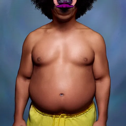 Image similar to eric andre's head and face on the body of a fat walrus