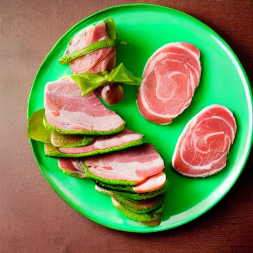 Prompt: photo of green eggs and ham, food photography