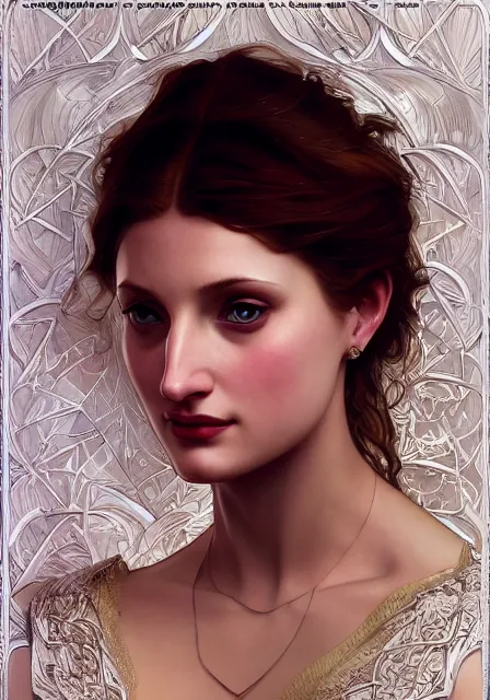 Image similar to sansa angeline jolie gessica chastain teeth, intricate, elegant, highly detailed, digital painting, artstation, concept art, smooth, sharp focus, illustration, art by artgerm and greg rutkowski and alphonse mucha and william - adolphe bouguereau