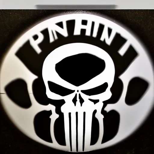 Image similar to the punisher skull logo painted on an black ford raptor