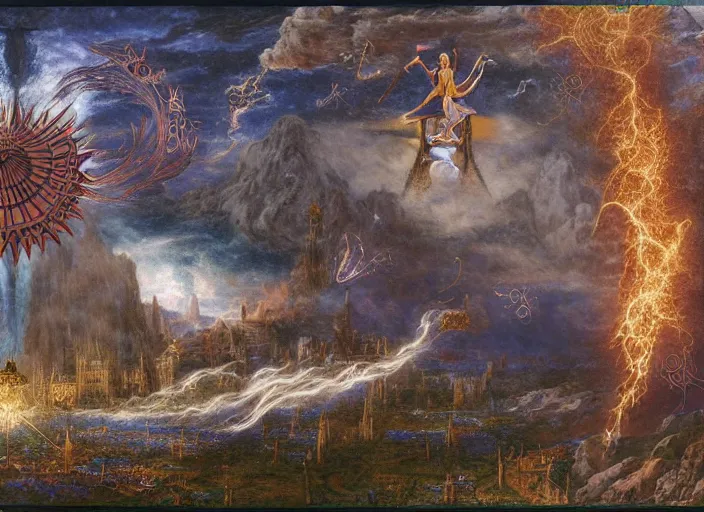 Prompt: a beautiful and highly detailed matte painting of magical tarot cards floating in the midst of magical explosions, intricate details, epic scale, insanely complex, 8 k, sharp focus, hyperrealism, very realistic, by caspar friedrich, albert bierstadt, james gurney, brian froud,