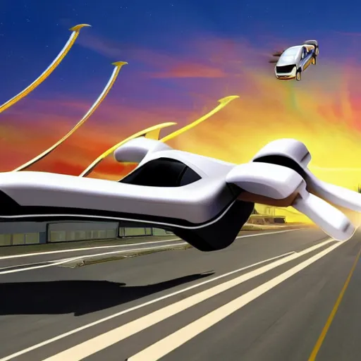 Image similar to flying car highway car toll