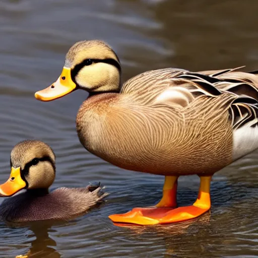 Prompt: a duck with 3 heads