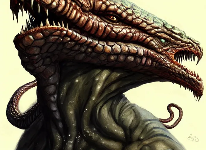 Image similar to hydra of lerna with two heads, one head is lloyd christmas, the other head is harry dunne ( from dumb and dumber ), serpentine water monster, d & d, fantasy, portrait, highly detailed, digital painting, trending on artstation, concept art, sharp focus, illustration, art by artgerm and craig mullins