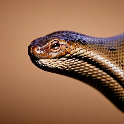 Prompt: hyper realistic photo of a long snake with a snake head, long shot, very accurate coherent image, natural geographic, award-winning shot