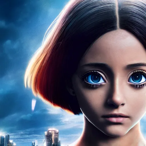 Image similar to ariana grande as alita in alita : battle angel, 8 k resolution, cinematic lighting, anatomically correct