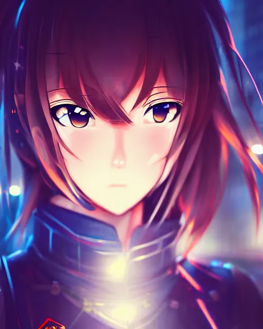 Image similar to portrait of anime girl in mechanic armor in night tokyo by makoto sinkai, perfect face, fine details