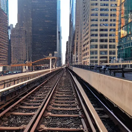 Prompt: view of New York from the Chicago Subway