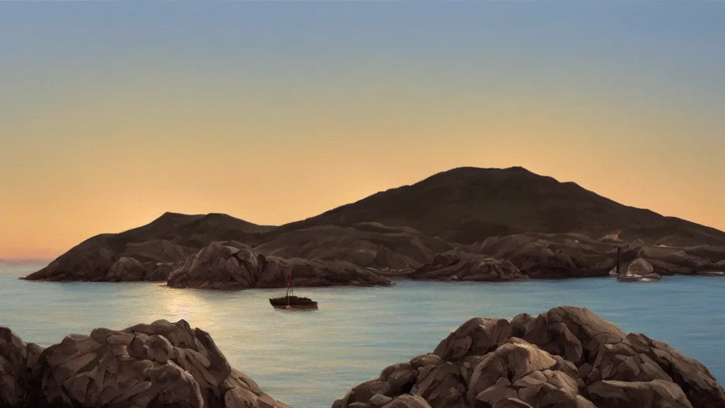 Prompt: High-Quality realist painting of Cap de Creus at dawn, peaceful, very detailed, digital art.