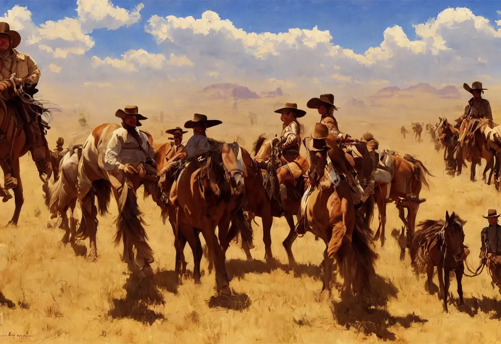 Image similar to greg manchess painting of a wild west abandoned cheyenne town landscape with any person or horse in the painting only buildings in the year 1 8 5 0, nobody living there, painting, trending on artstation, by huang guangjian and gil elvgren and sachin teng