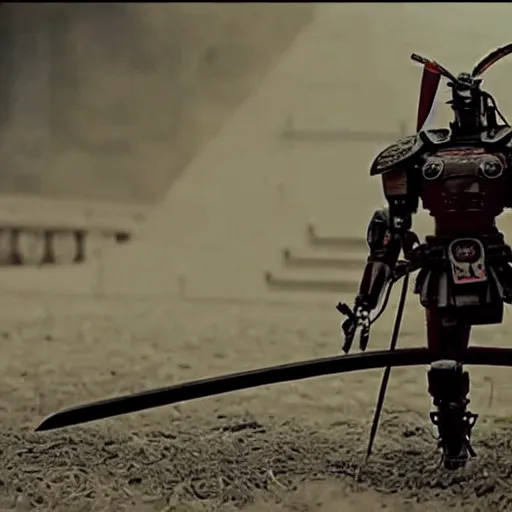 Image similar to samurai robot with a katana, epic, cinematic, award winning