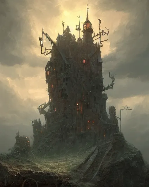 Prompt: dramatic hangman scene at the gallows pole!!! robust fantasy castle, calming, uplifting mood, ultra realistic, funny, small buildings, highly detailed, epic lighting, illuminated, cinematic, morning, art by eddie mendoza