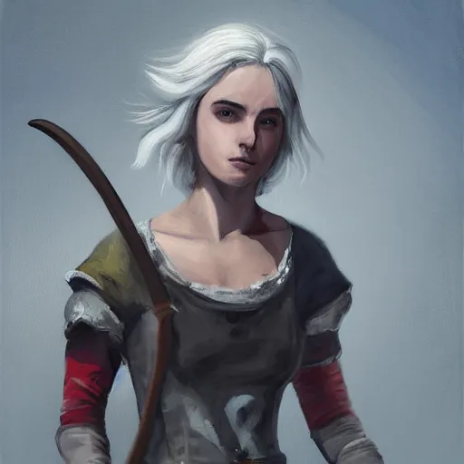 Image similar to Ciri skateboarding, expressive oil painting, digital art