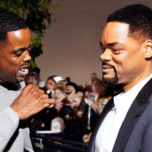 Prompt: chris rock slapping will smith