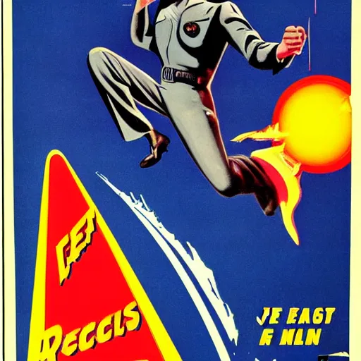 Image similar to 1 9 5 0 s sci - fi movie poster of jeff bezos being abducted by aliens