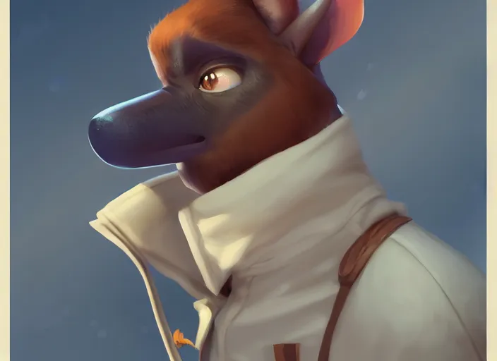 Image similar to character portrait feature of the anthro male anthropomorphic simple fruit bat fursona wearing airline pilot outfit uniform professional pilot for delta airlines character design stylized by charlie bowater, ross tran, artgerm, and makoto shinkai, detailed, soft lighting, rendered in octane
