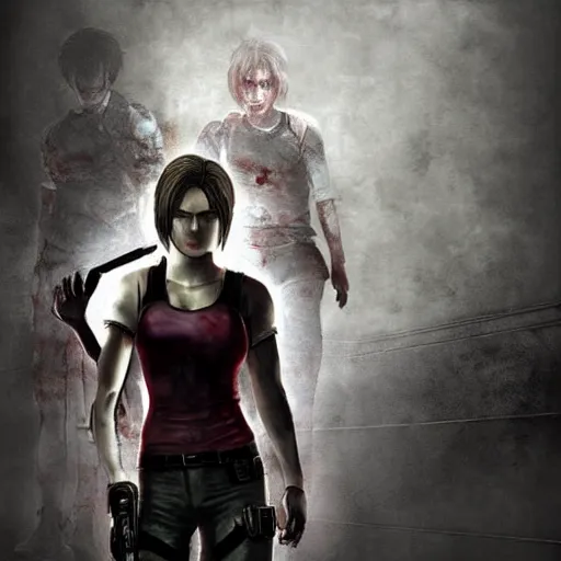 Image similar to Resident Evil Silent Hill crossover, promotional image, digital art