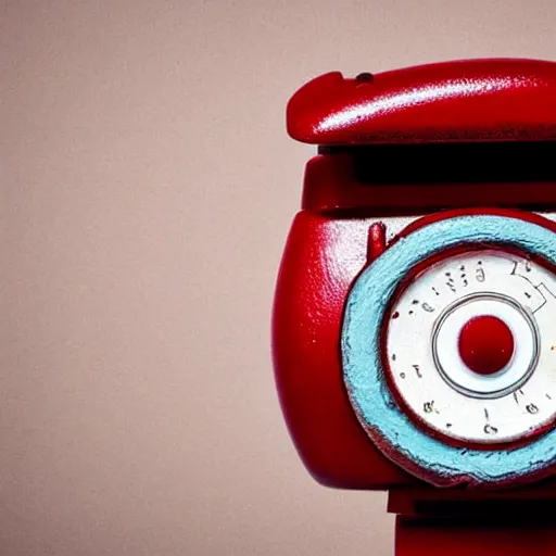 Prompt: retro walkie-talkie, close-up, simple blurred background, product shot, realistic, utopian, painted