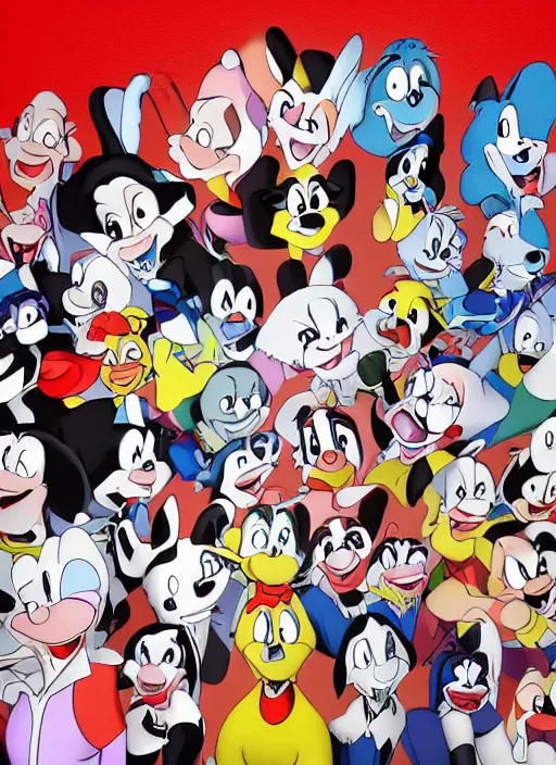 Image similar to a hyper realistic ultra realistic photograph of the animaniacs, highly detailed, 8k photo