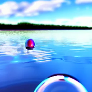 Image similar to water drop of clear water, reflected on the water it's about to touch ) ) ) ( background : clear water infinity, some bleu, white and red reflections ) provided by unreal engine, hd, 8 k, realism, reality, highly detailed