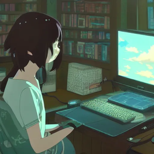 Prompt: !dream a cute computer, by Dice Tsutsumi, Makoto Shinkai, Studio Ghibli
