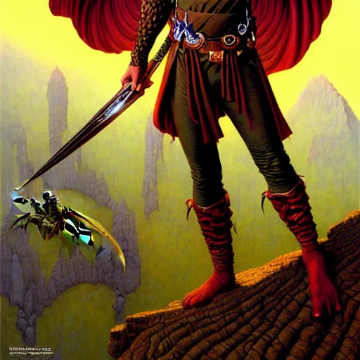 Prompt: An epic fantasy comic book style portrait of a fantasy male assassin, D&D, cinematic, intricate, full color, Tim Hildebrandt, Wayne Barlowe, Bruce Pennington, donato giancola, larry elmore, maxfield parrish, Moebius, Thomas Ehretsmann, oil on canvas, gouache painting, masterpiece, trending on artstation, cinematic composition, dramatic pose, volumetric lighting, sharp, details, hyper-detailed, HD, 4K, 8K