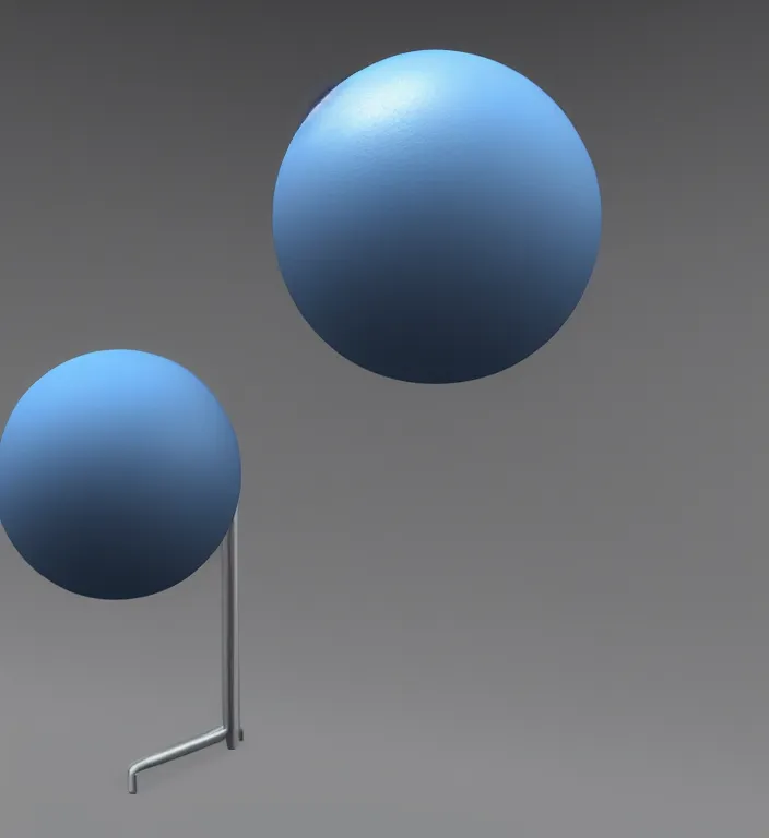 Prompt: a blue ball on a table + specular highlights + ambient occlusion + global illumination + bump map + reflective + caustics + refractive + unreal engine 5