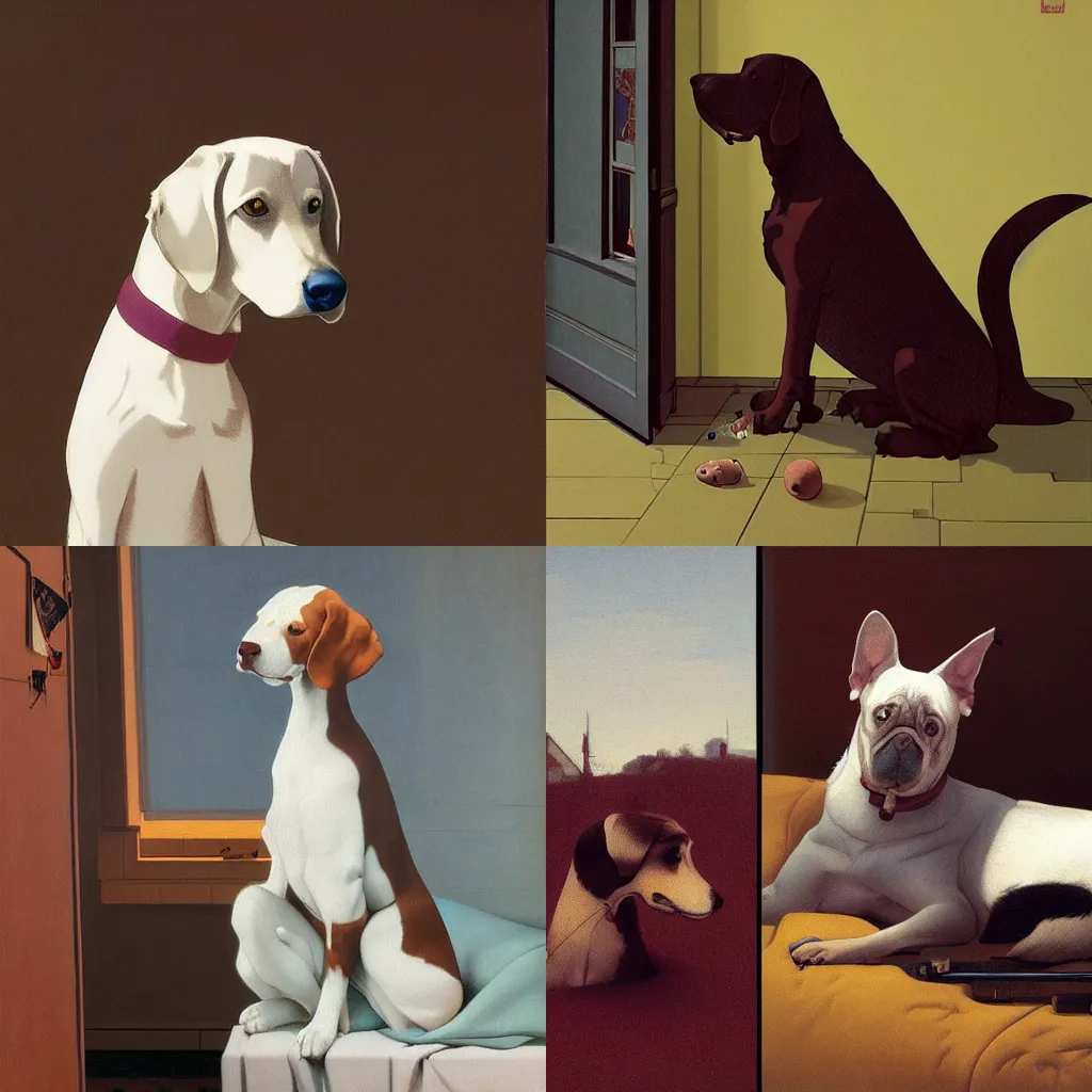 Image similar to dog by moebius and atey ghailan by james gurney by vermeer by George Stubbs in the of style anime